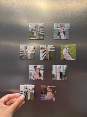 Personalized button photo magnets for gifts